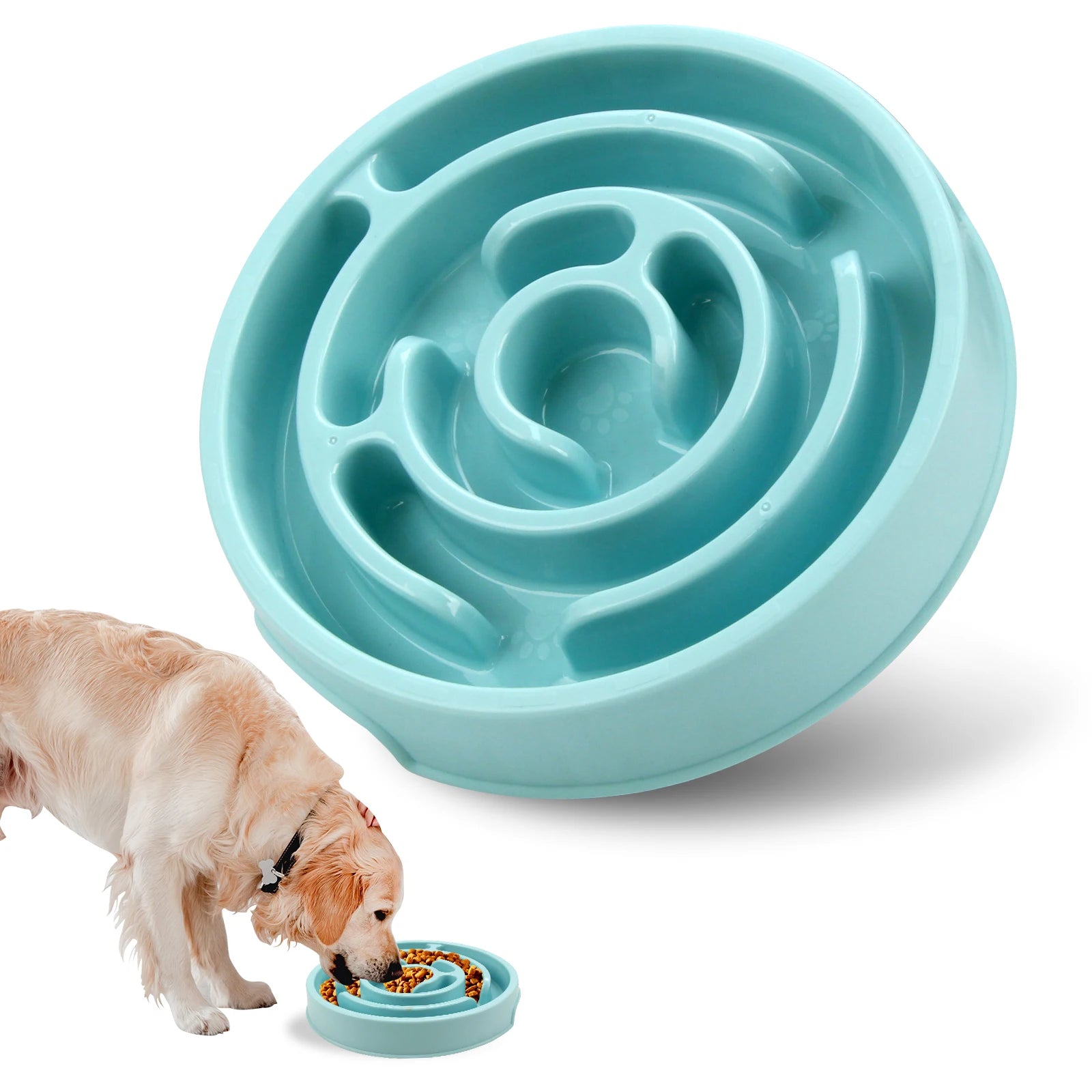 Non-Slip Slow Feeder Dog Bowl – Anti-Gulping Food Dish for All Breeds