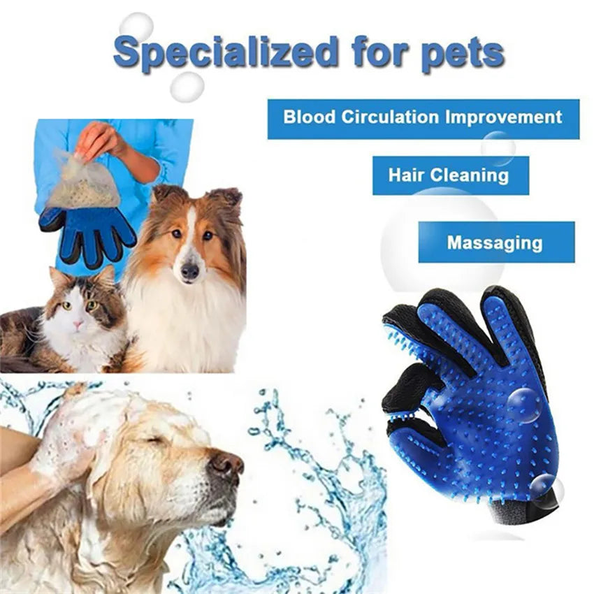 PROSTORMER Pet Grooming Glove – Silicone Deshedding Brush for Dogs & Cats