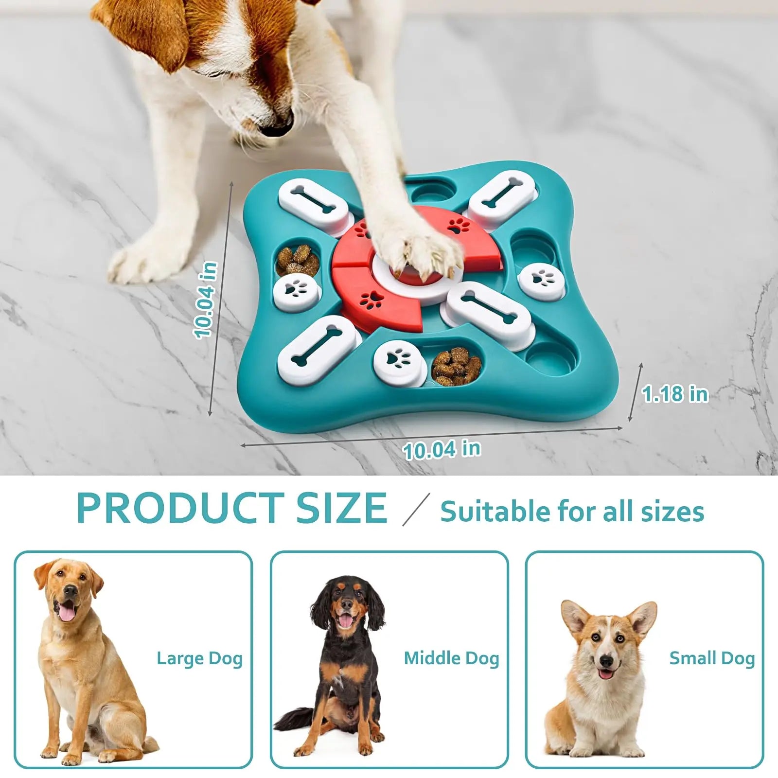 Interactive Dog Puzzle Toy – Treat Dispenser for IQ Training & Mental Stimulation