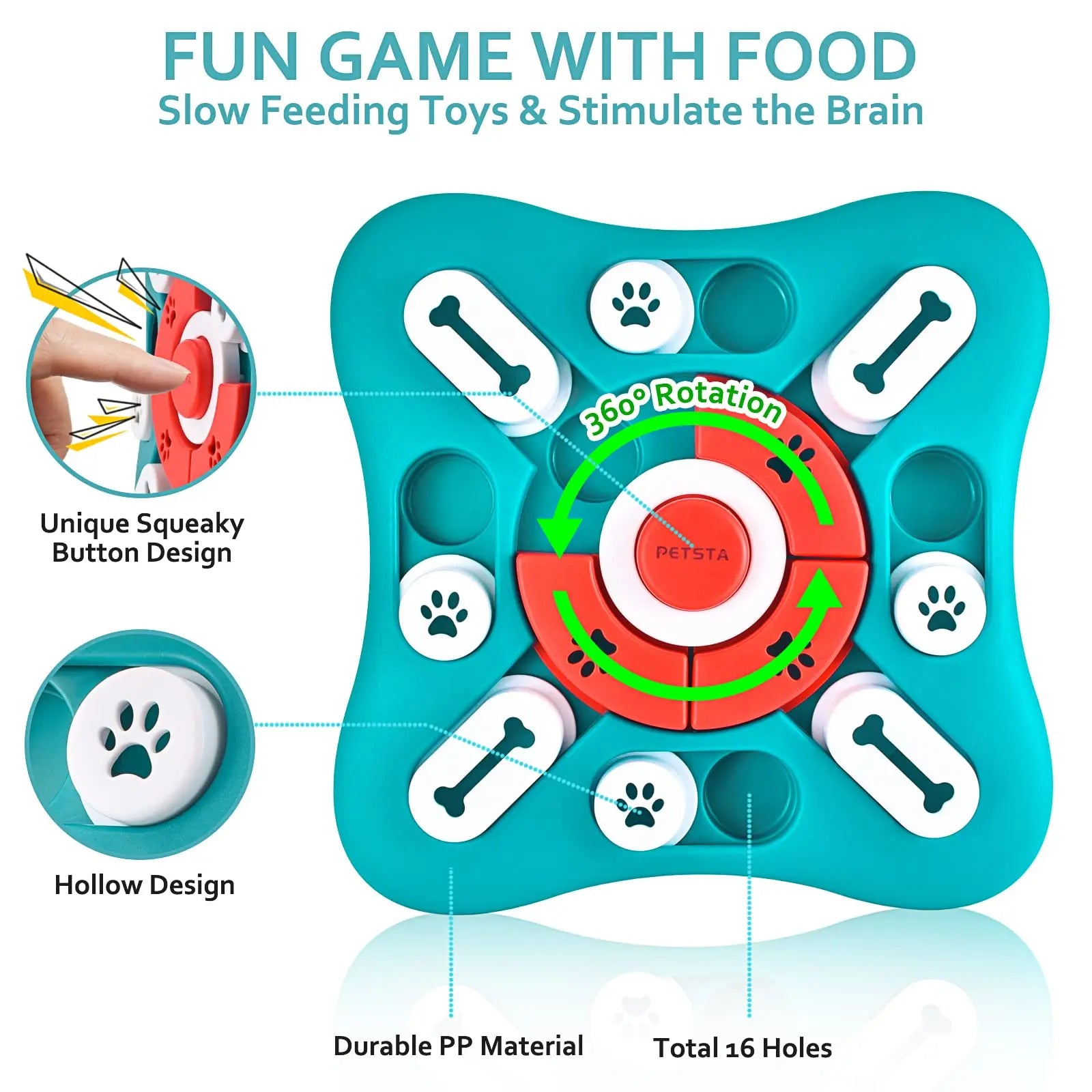 Interactive Dog Puzzle Toy – Treat Dispenser for IQ Training & Mental Stimulation