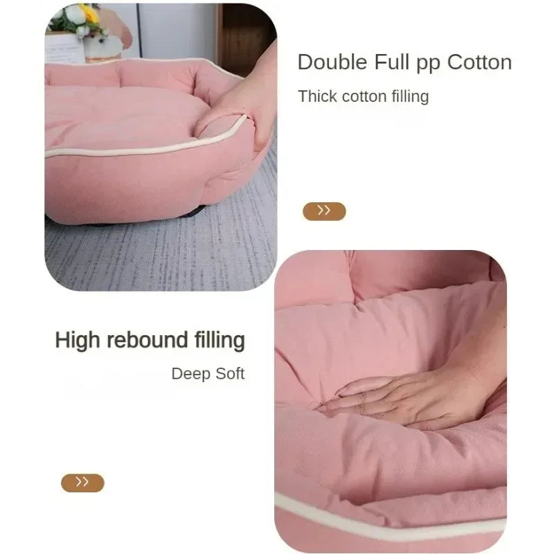 Deluxe Plush Dog Bed – Large Washable Bed for Home Comfort & Support