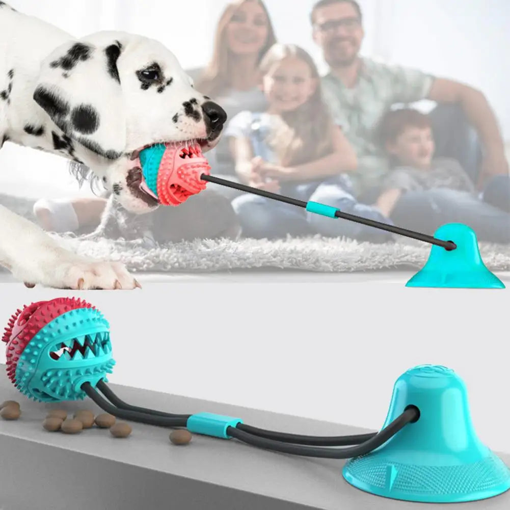 Interactive Suction Cup Dog Toy – Chew, Tug & Treat Puzzle for Aggressive Chewers