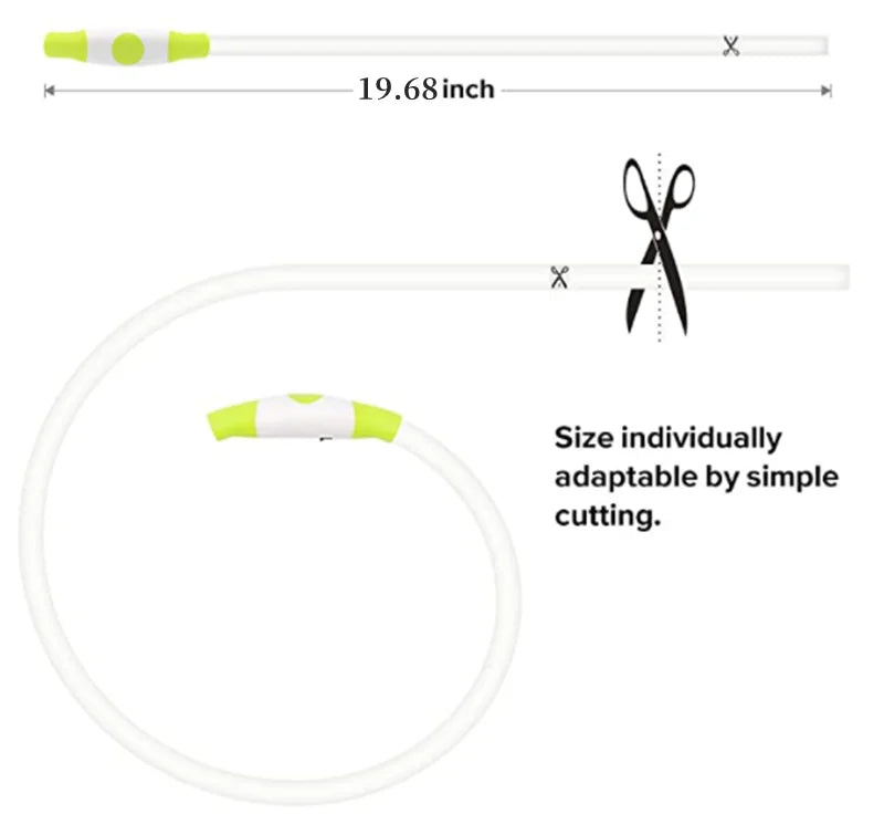 LED Glowing Pet Collar – Rechargeable Night Safety Light for Dogs & Cats