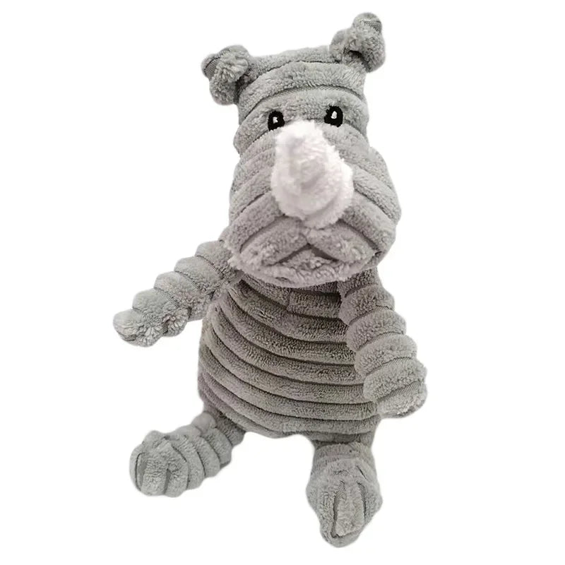 Plush Animal Dog Toy – Squeaky Bite-Resistant Corduroy Toy for Puppies & Dogs