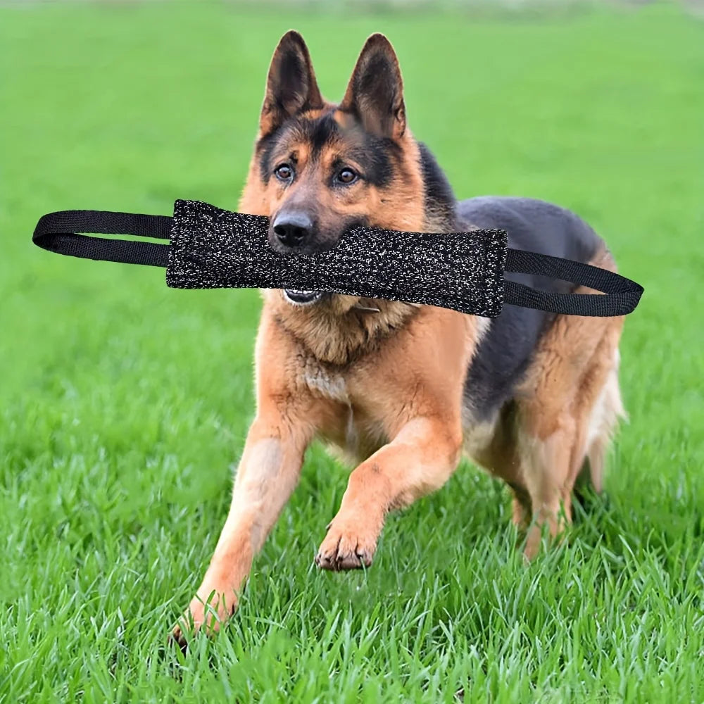 Double-Handle Dog Training Bite Stick – Durable Jute Toy for Interactive Play & Teeth Grinding