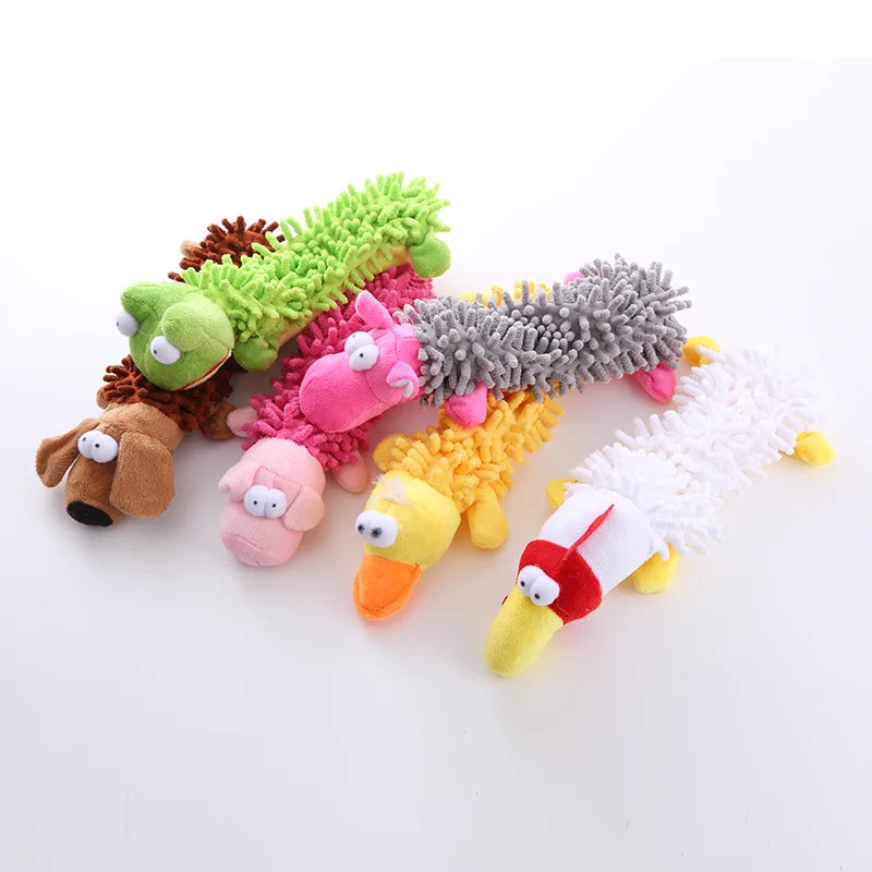 1 Plush Toy with a Dog Gnawing and Making Sounds Pet Dog Toy Sound Plush Toy Mop Fur Shell Frog Hippo Teeth Grinding Supplies