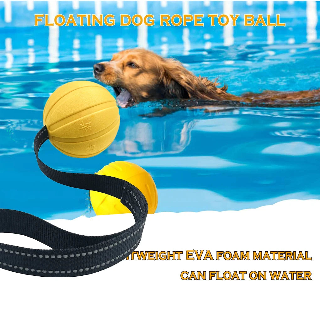 Dog Toy Balls on a Rope for Small Medium Large Dogs Chewers, Durable Interactive Ball for Training Dogs, EVA Foam Ball Floats